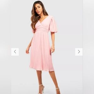Pink pleated dress
